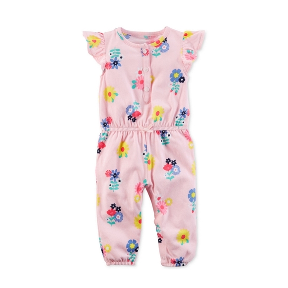 Carter's Floral Jumpsuit Sz 12 Months - Picture 1 of 8